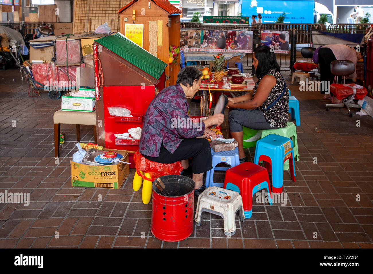 La Maledizione di nonni, la Causeway Bay di Hong Kong, Cina Foto Stock