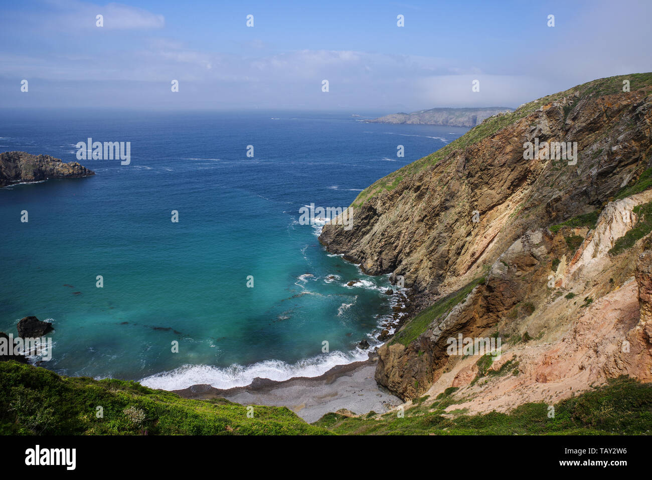 La grande spiaggia di Greve su Sark - Isole del Canale Foto Stock