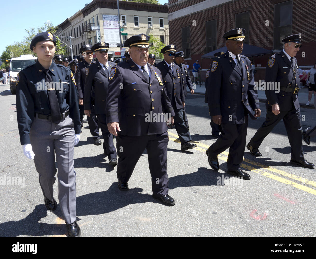 NYC polizia ausiliaria di marzo nella Kings County 152Memorial Parade nel Bay Ridge sezione di Brooklyn, NY, 27 maggio 20019. Foto Stock