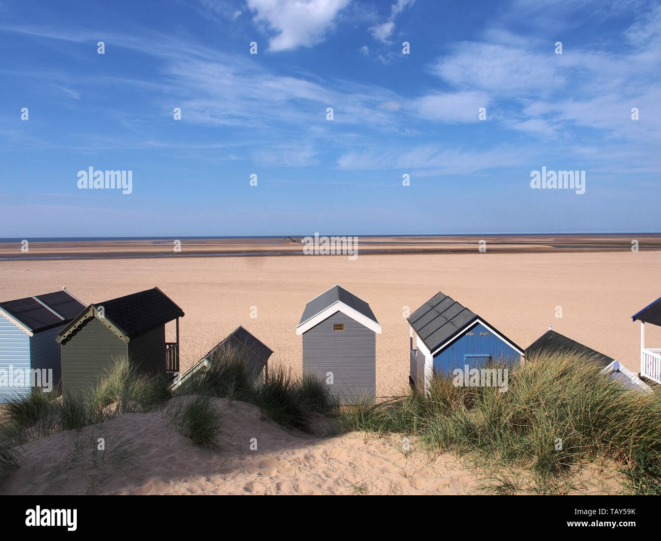 Holkham Beach, Pozzi sul mare, Norfolk England Regno Unito Foto Stock
