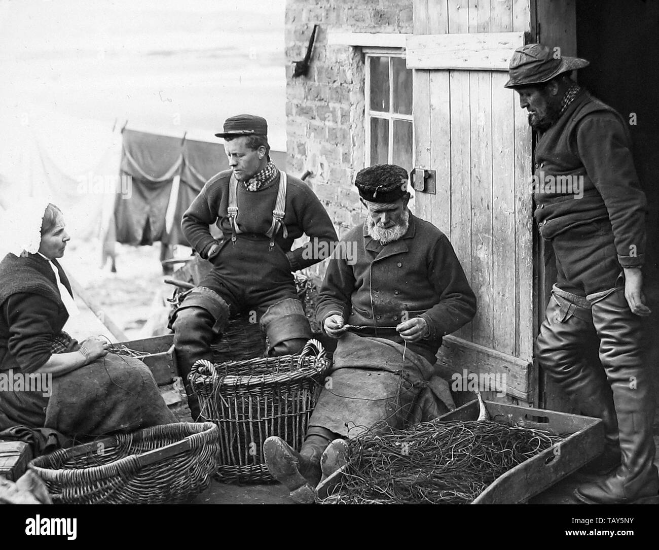 I pescatori di Elie, Scozia Foto Stock