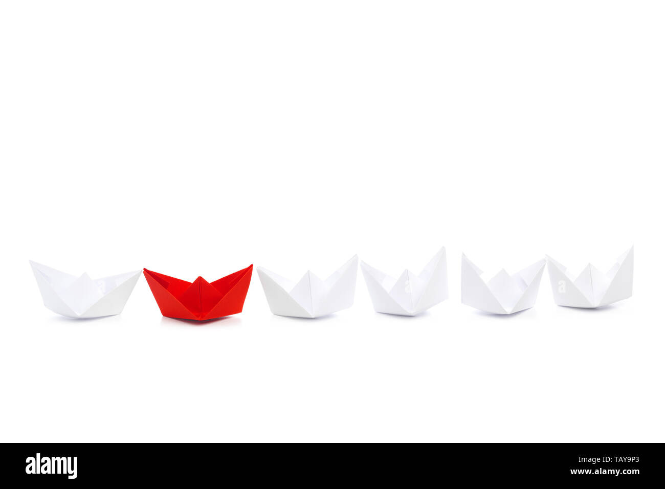 Vincitore carta rossa nave Foto Stock