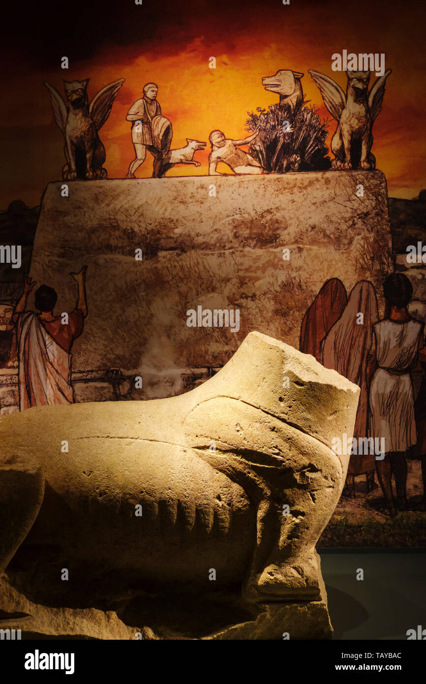 Scultura iberica. Il Museo iberica. Jaén, southern Andalusia. Spagna europa Foto Stock