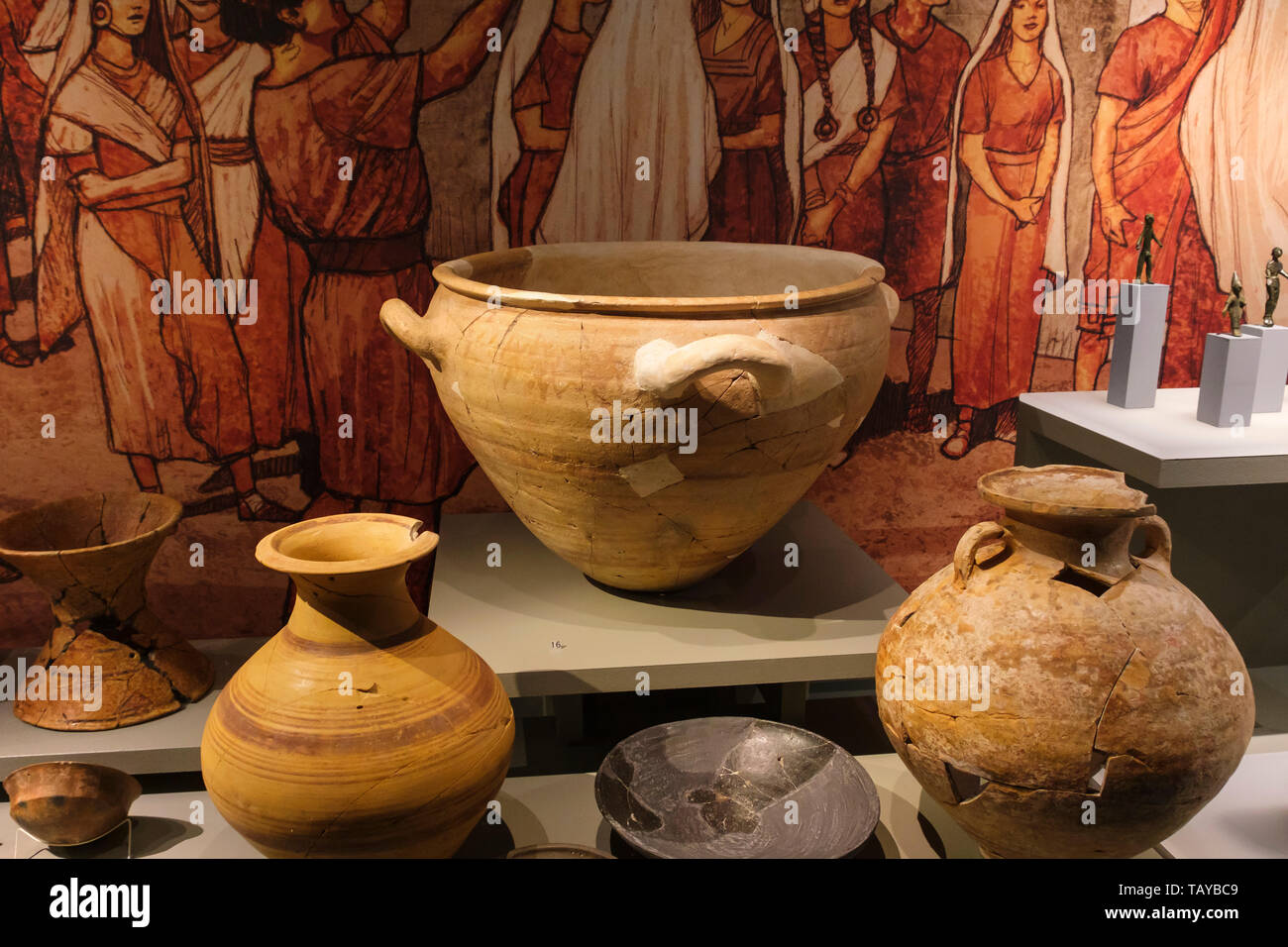 Ceramica iberica. Il Museo iberica. Jaén, southern Andalusia. Spagna europa Foto Stock