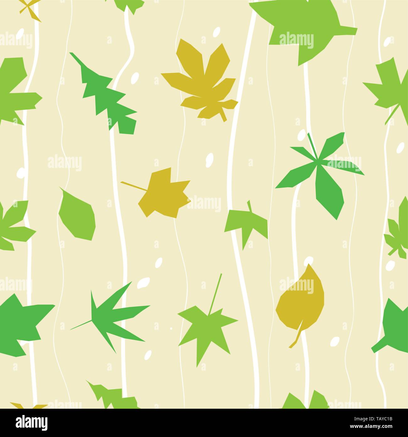 Illustrazione Vettoriale. Seamless autumm sfondo con foglie e strisce. Illustrazione Vettoriale