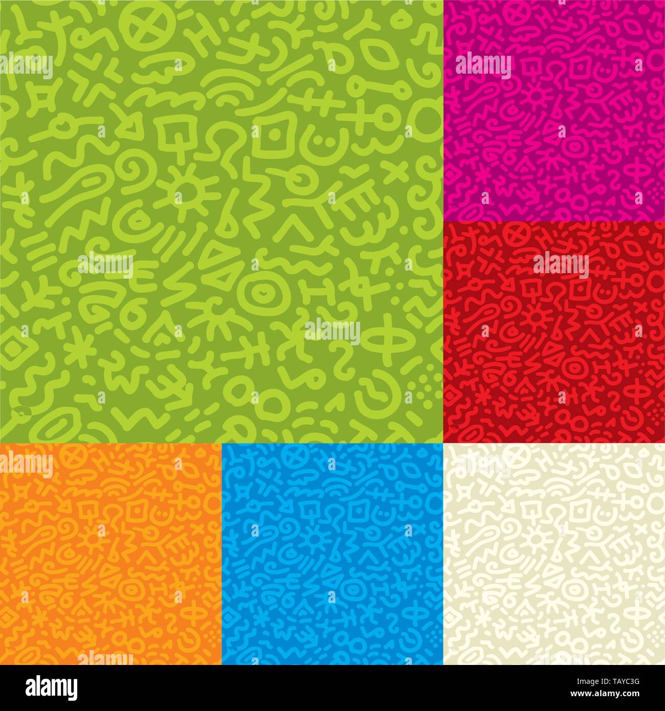 Illustrazione Vettoriale. Lineart seamless texture in vari colori. Illustrazione Vettoriale