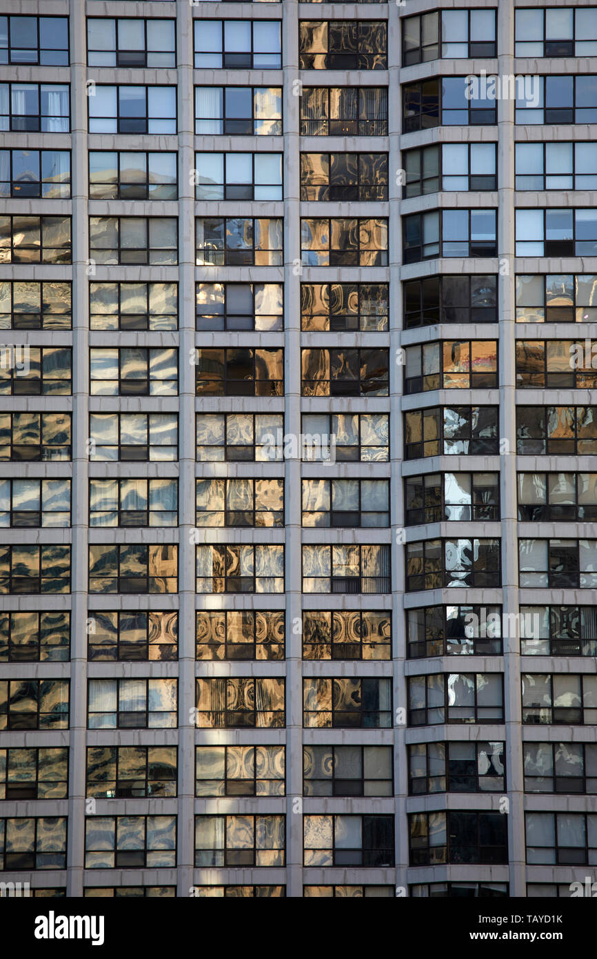 Dettaglio di un edificio, Chicago, Illinois, Stati Uniti Foto Stock