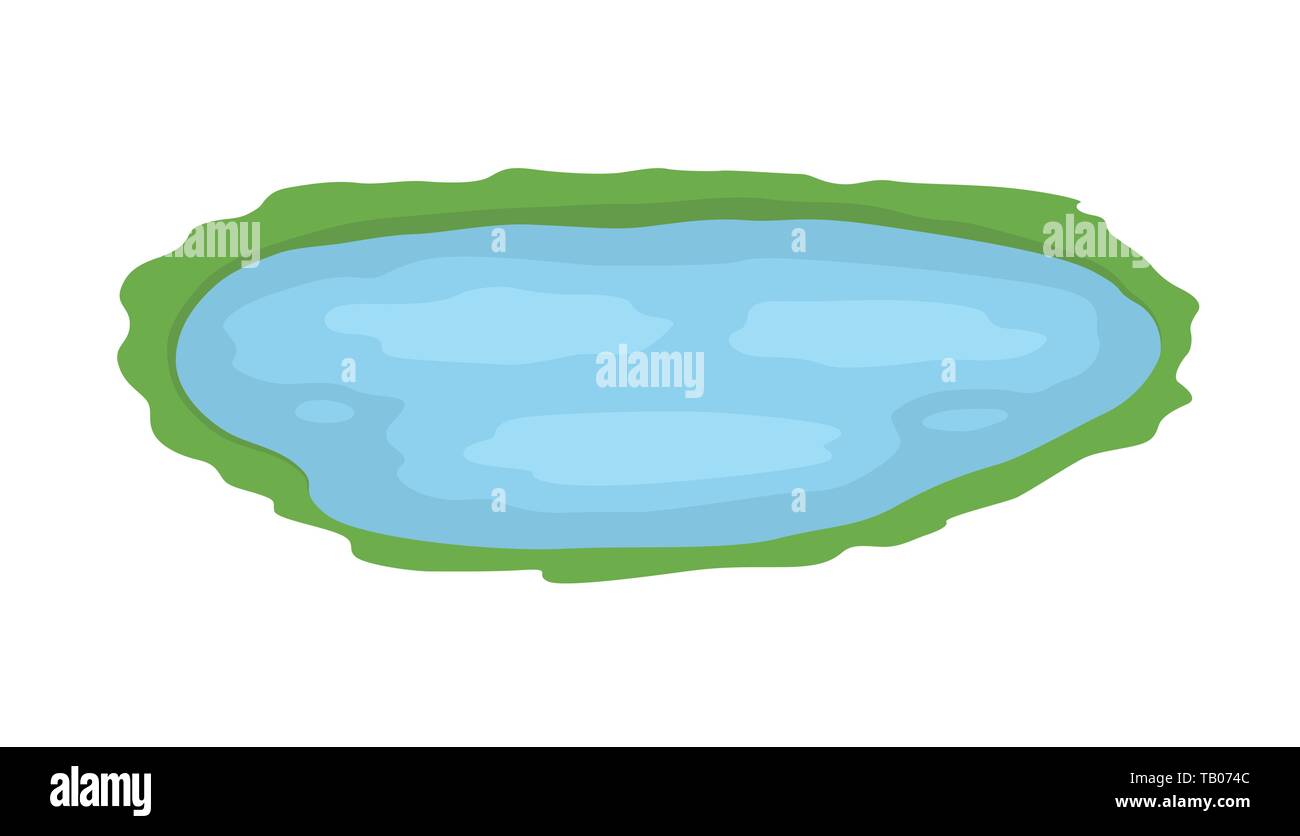 Vettore di fumetto illustrazione dello stagno con acqua. Illustrazione Vettoriale Illustrazione Vettoriale