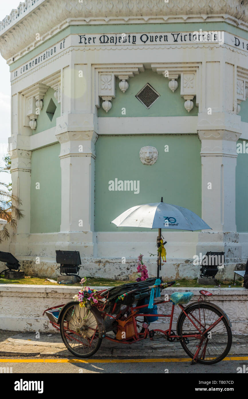 Una vista tipica di George Town in Malesia Foto Stock