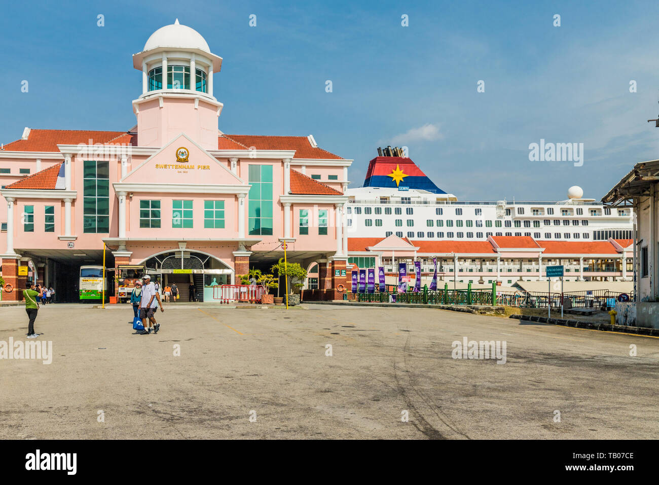 Una vista tipica di George Town in Malesia Foto Stock