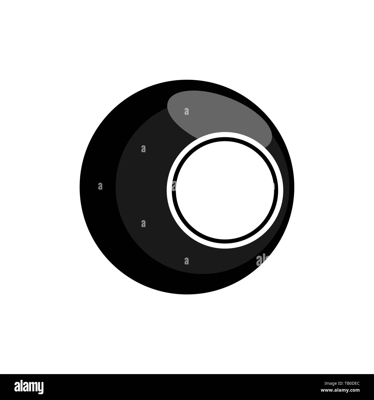 Nero palla da biliardo isolato. Biliardo illustrazione vettore Illustrazione Vettoriale