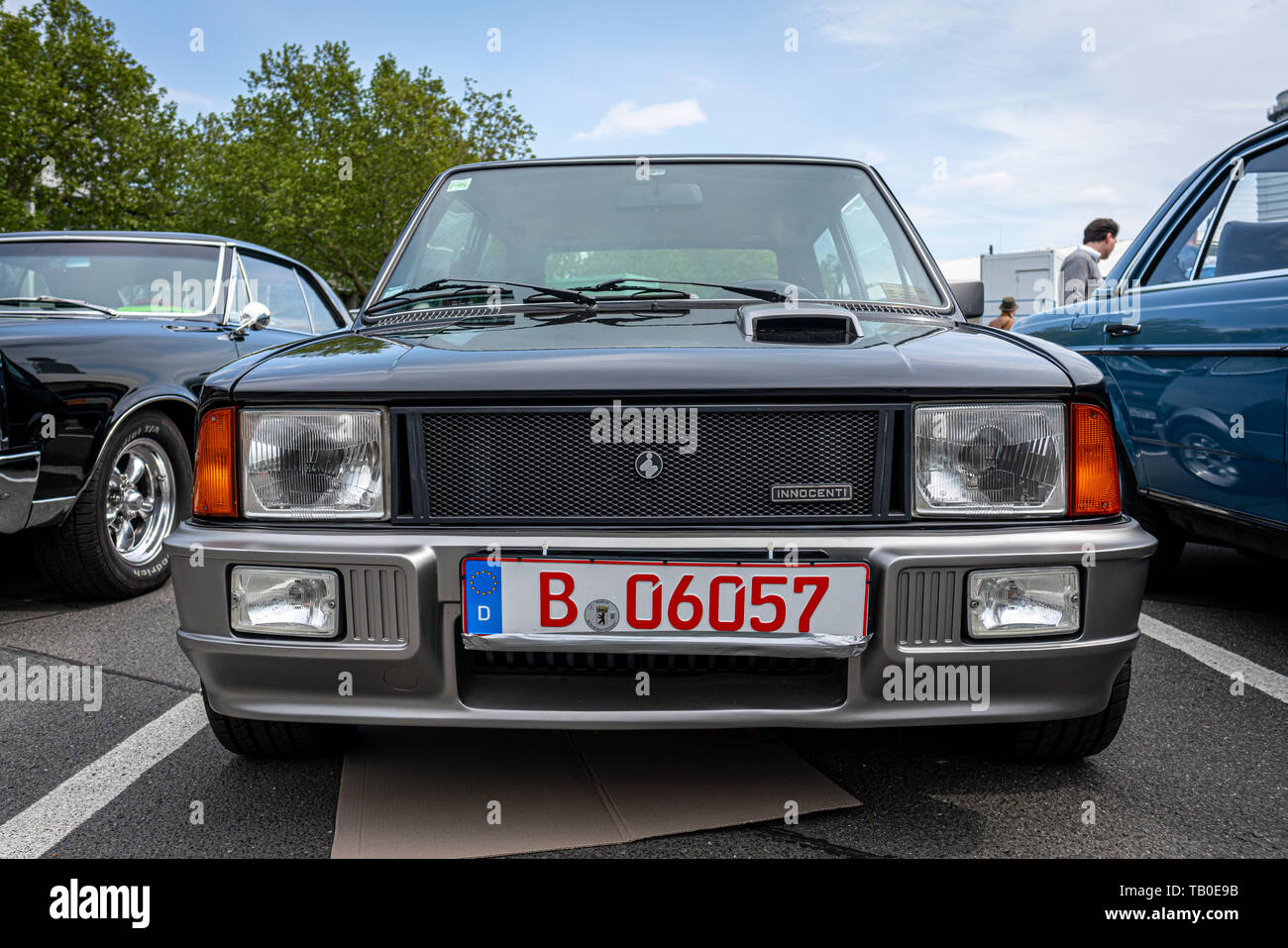 Berlino - 11 Maggio 2019: la piccola famiglia auto Innocenti Mini de Tomaso, 1981. 32Th Berlin-Brandenburg Oldtimer giorno. Foto Stock