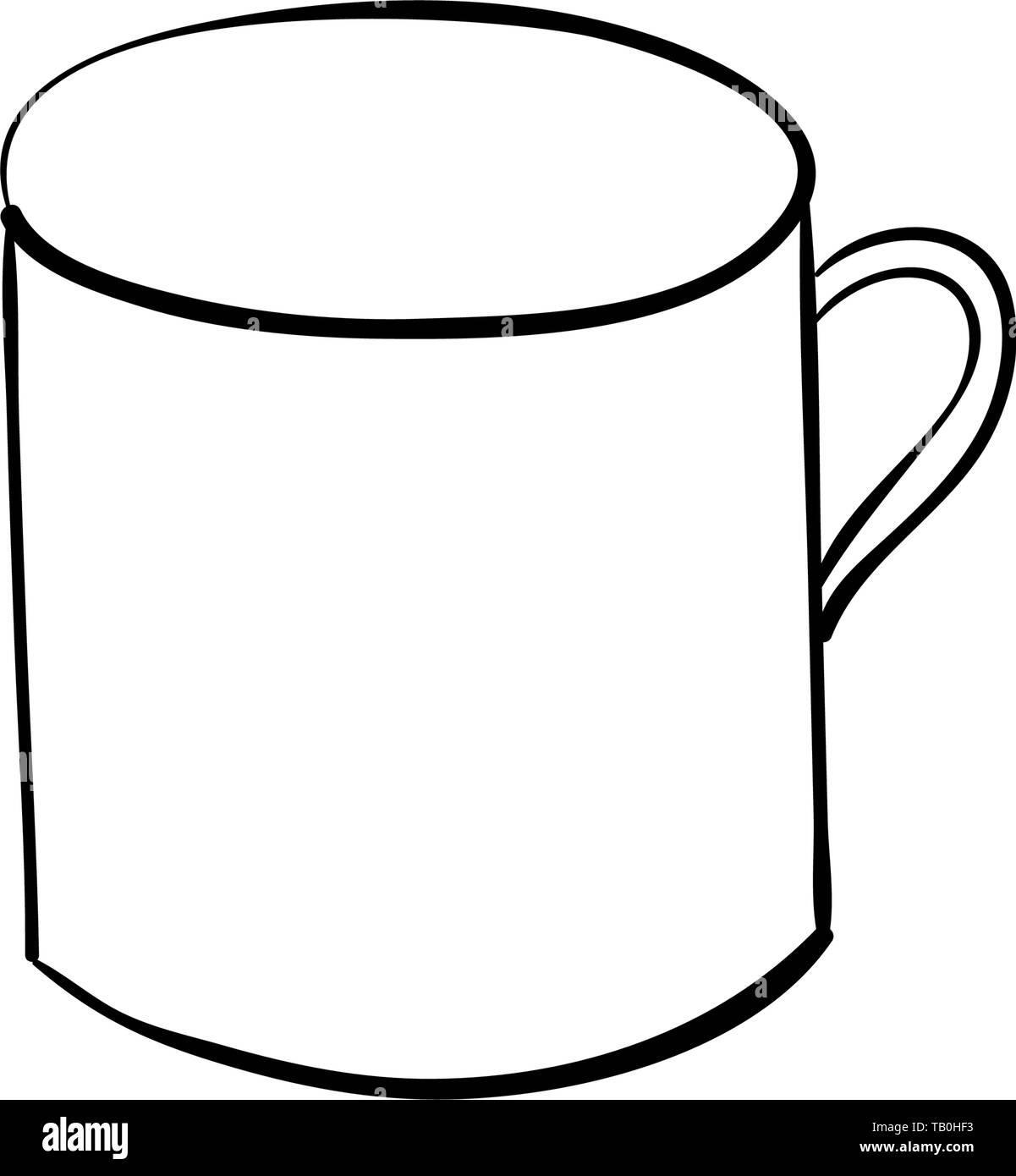 Disegnato a mano cartoon stravagante il boccale di birra. Il boccale. sketch stile. Camping. mug Illustrazione Vettoriale