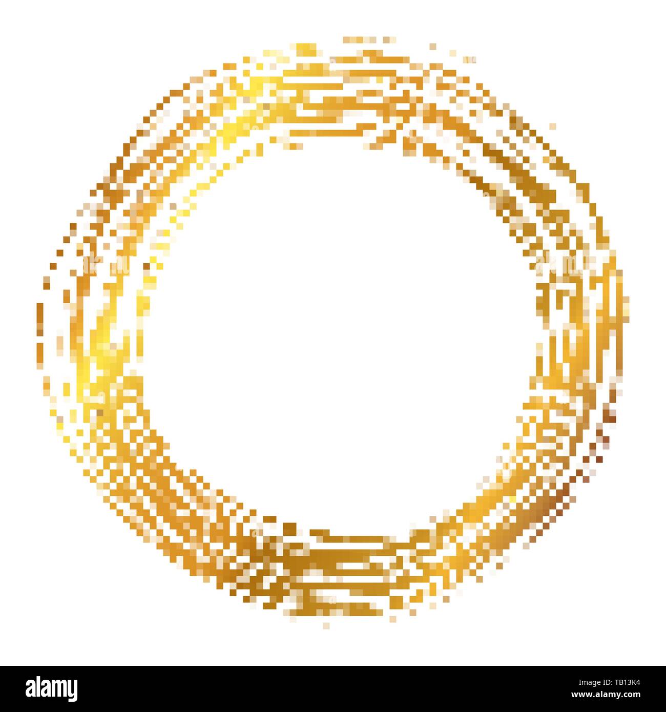 Abstract fondo oro in pixel art stile. Illustrazione Vettoriale. Arte pixel sfondo in stile piatto Illustrazione Vettoriale