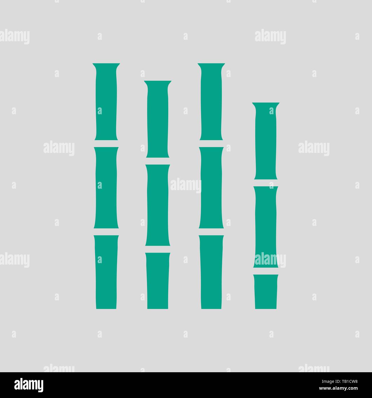 Rami di bambù icona. Verde su sfondo grigio. Illustrazione Vettoriale. Illustrazione Vettoriale
