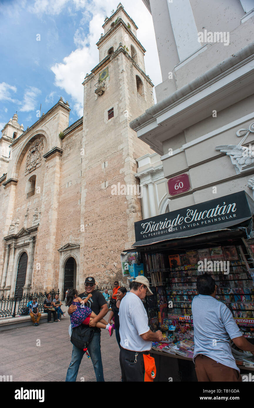 Catedral de San Ildefonso. Merida, Yucatan. Messico Foto Stock