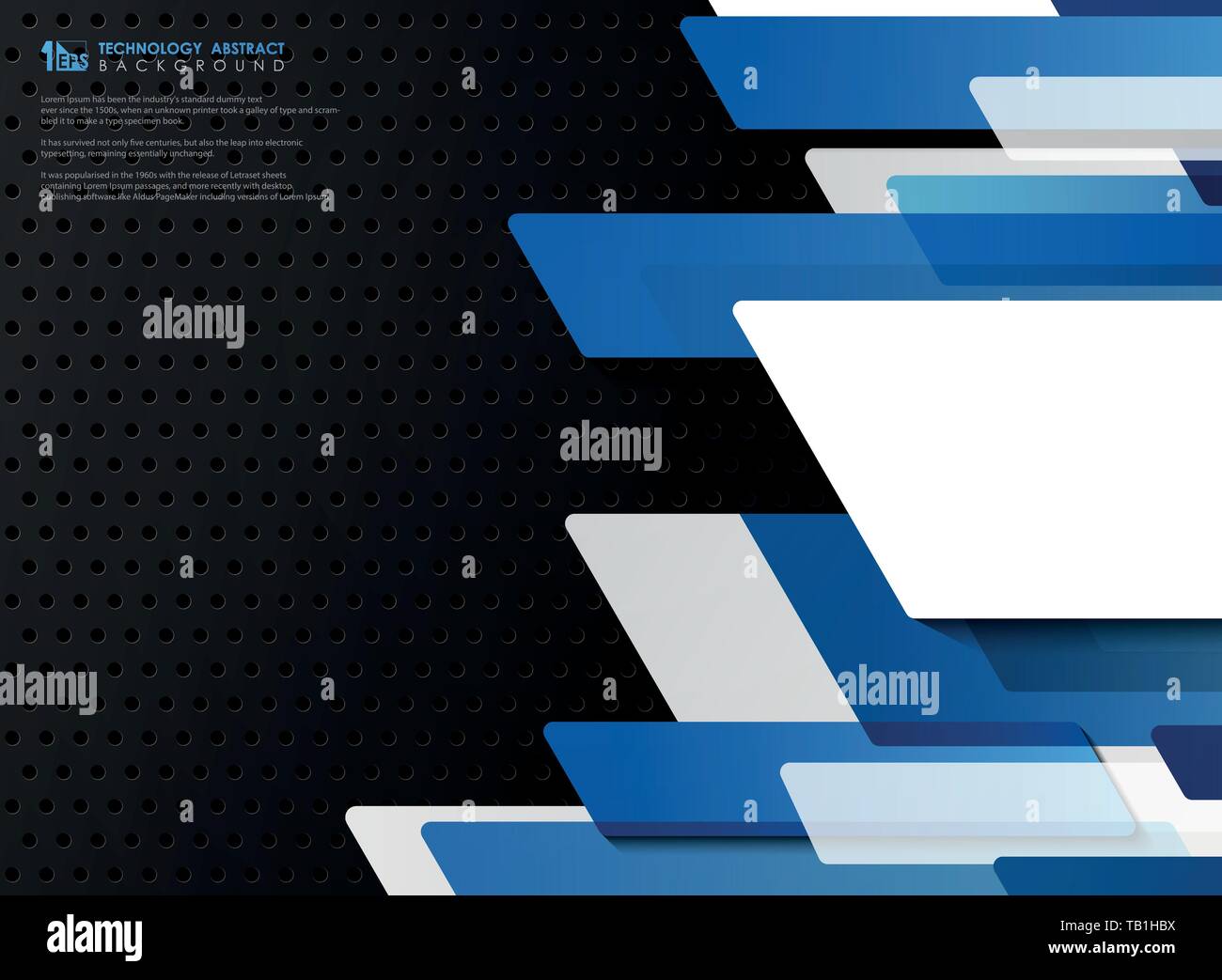 Gradiente Abstract blue template vettoriale di tecnologia su acciaio nero lo sfondo di texture. È possibile utilizzare per inserzione, poster, d'arte e progettazione del modello, annuale Illustrazione Vettoriale