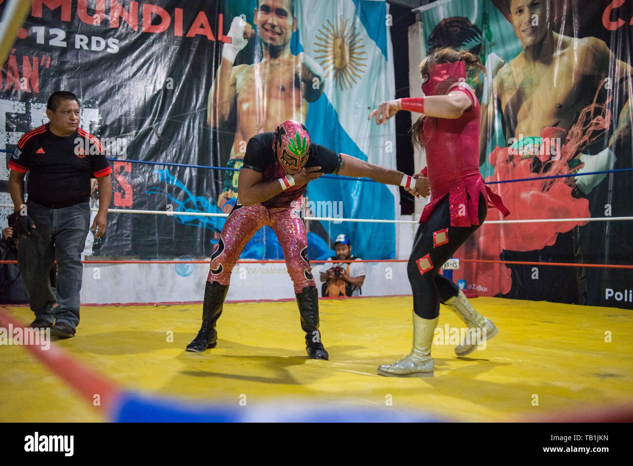 Lucha Libre. Merida, Yucatan. Messico Foto Stock