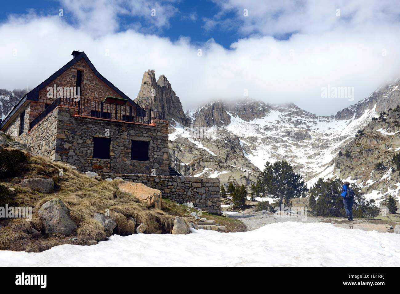 Rifugio Amitges in Sant Maurici National Park, Pirenei, Catalunya (Catalogna), Spagna Foto Stock