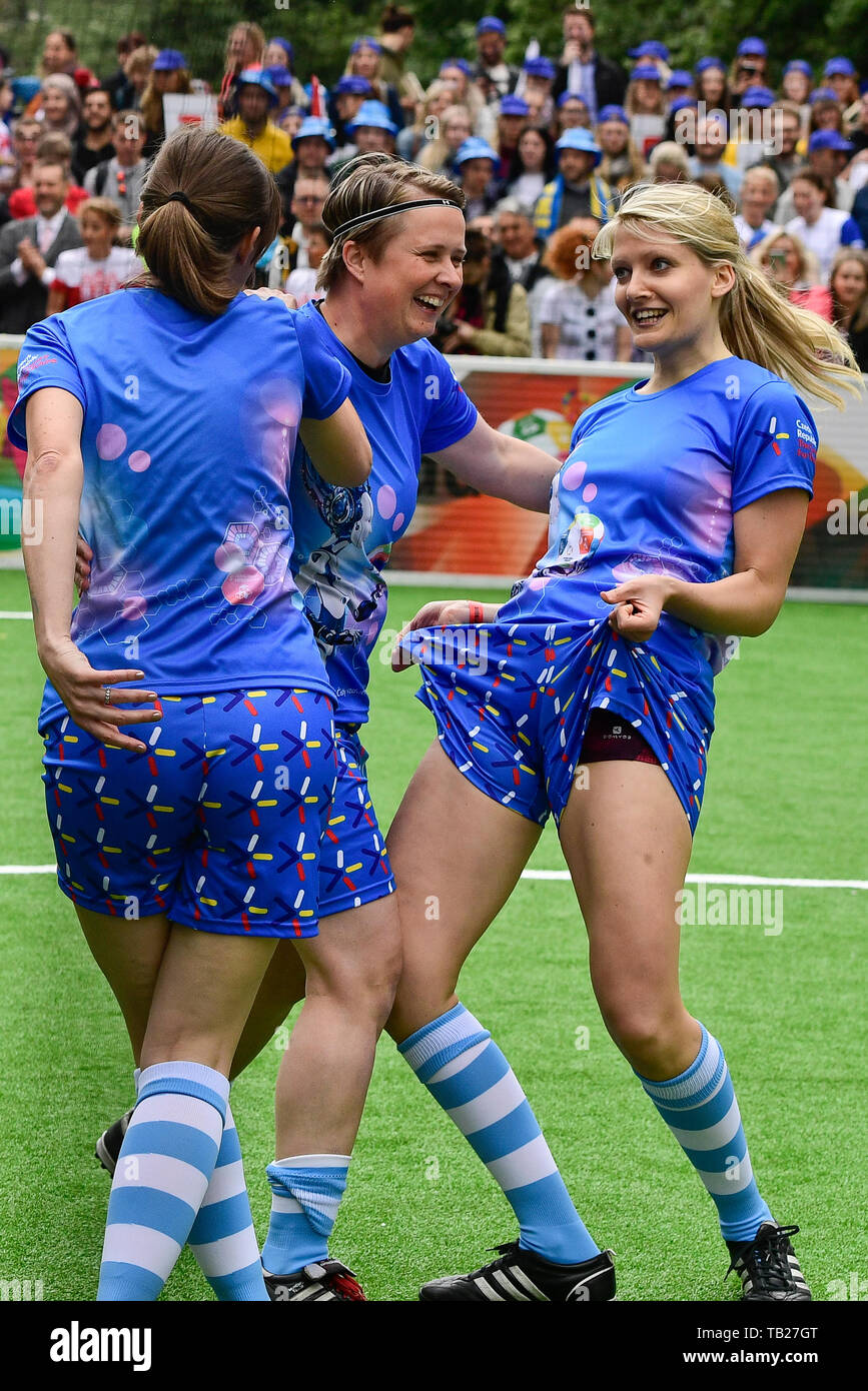 Praga, Repubblica Ceca. 29 Maggio, 2019. Il calcio femminile gli obiettivi globali di Coppa del Mondo (Praga GGWcup) ha avuto luogo a Piazza Venceslao, Praga, Repubblica Ceca, mercoledì 29 maggio, 2019. Credito: Roman Vondrous/CTK foto/Alamy Live News Foto Stock