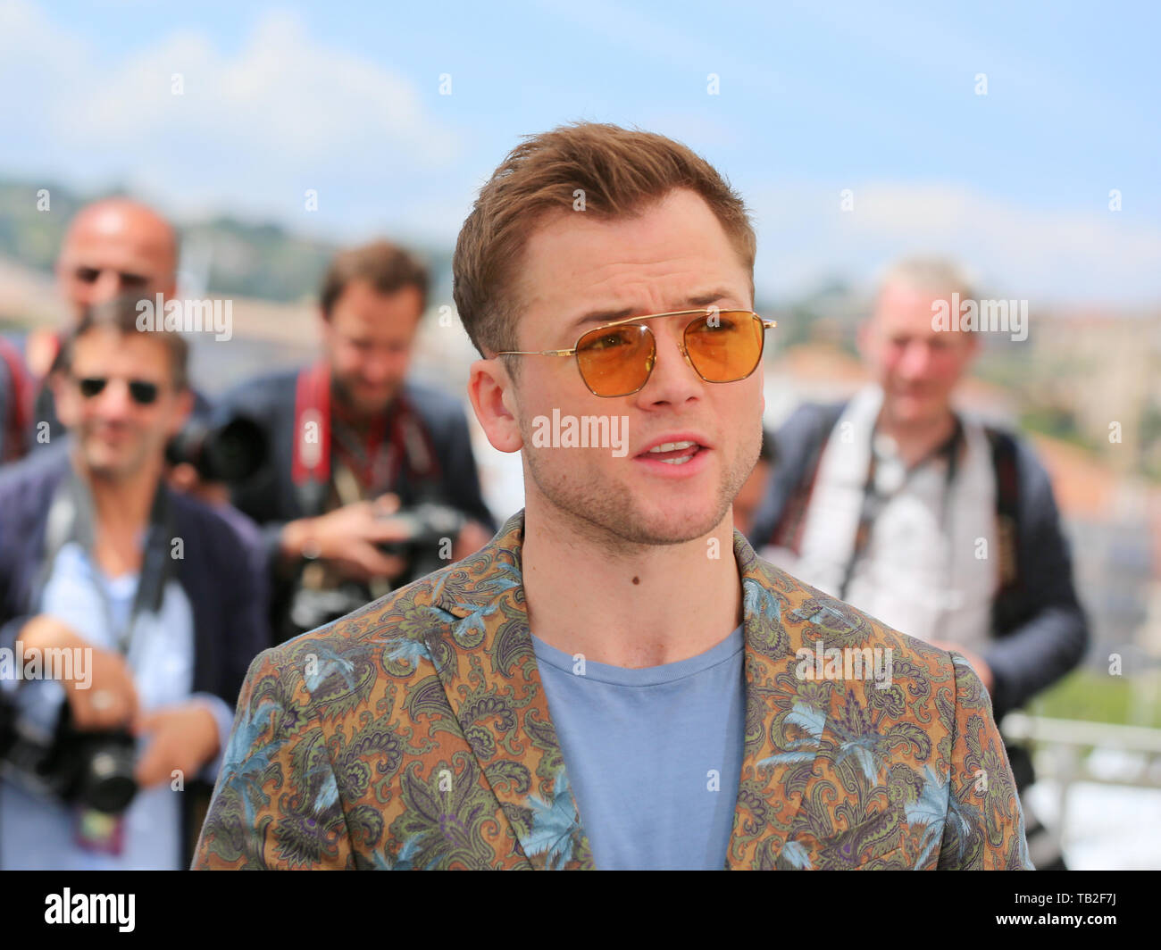 CANNES, Francia - 16 Maggio: Taron Egerton assiste il 'Rocketman' photocall durante la 72a Cannes Film Festival (credito: Mickael Chavet/Progetto Alba Foto Stock