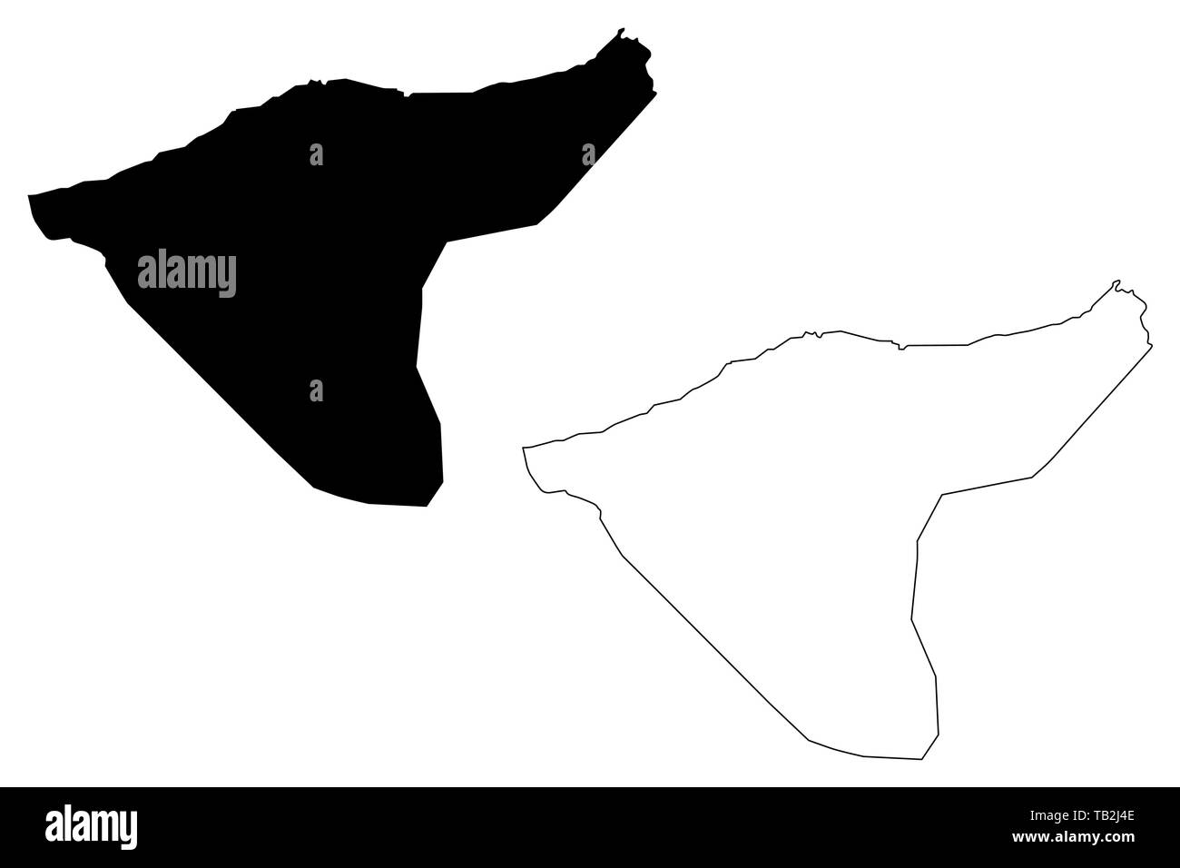 Governatorato Al-Hasakah (governatorati della Siria, Repubblica Araba Siriana) mappa illustrazione vettoriale, scribble schizzo Hasakah mappa Illustrazione Vettoriale