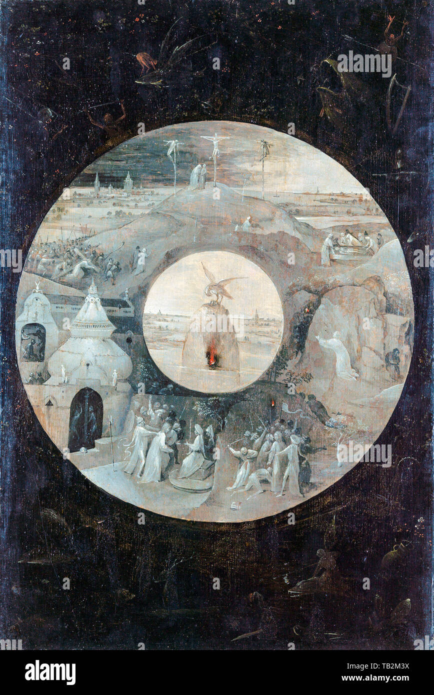 Hieronymus Bosch, scene della Passione di Cristo, pittura, circa 1489 Foto Stock