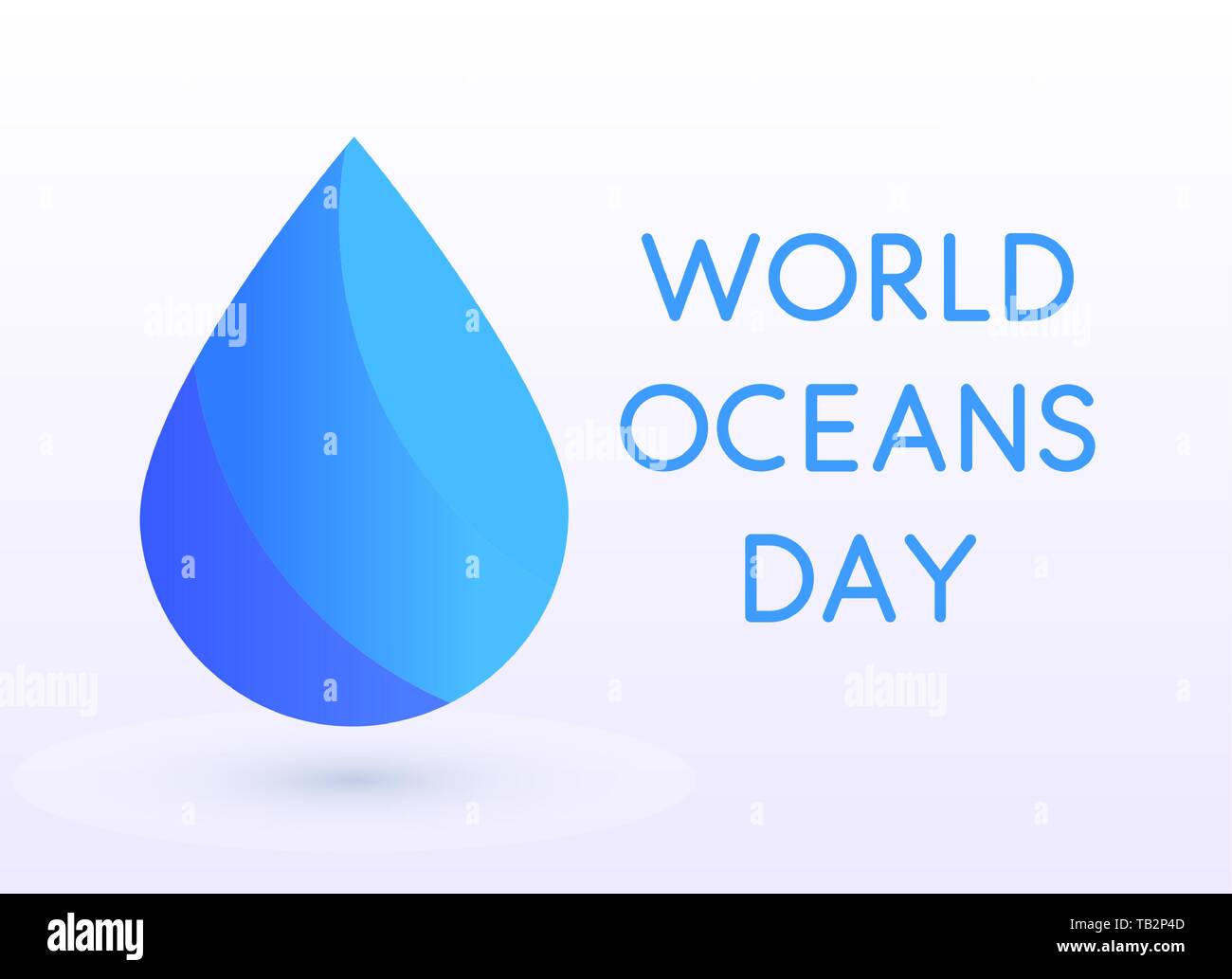 Gli oceani del mondo giorno Design modello. Ocean salute proteggere simbolo grafico. La natura cura logo. Ambiente pianeta isolato illustrazione vettoriale. Illustrazione Vettoriale