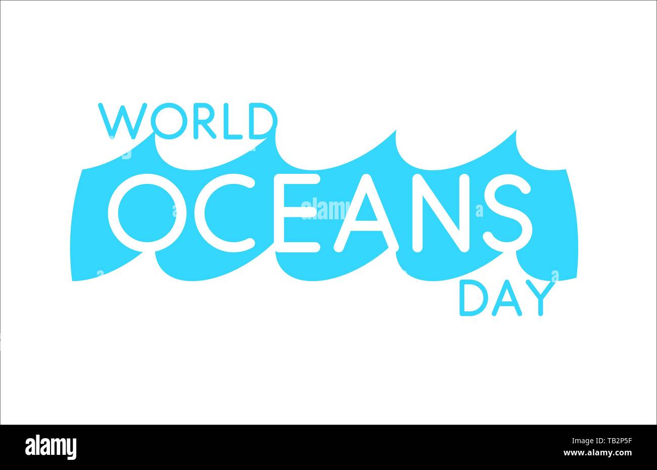 Gli oceani del mondo giorno Design modello. Ocean salute proteggere simbolo grafico. La natura cura logo. Ambiente pianeta isolato illustrazione vettoriale. Illustrazione Vettoriale