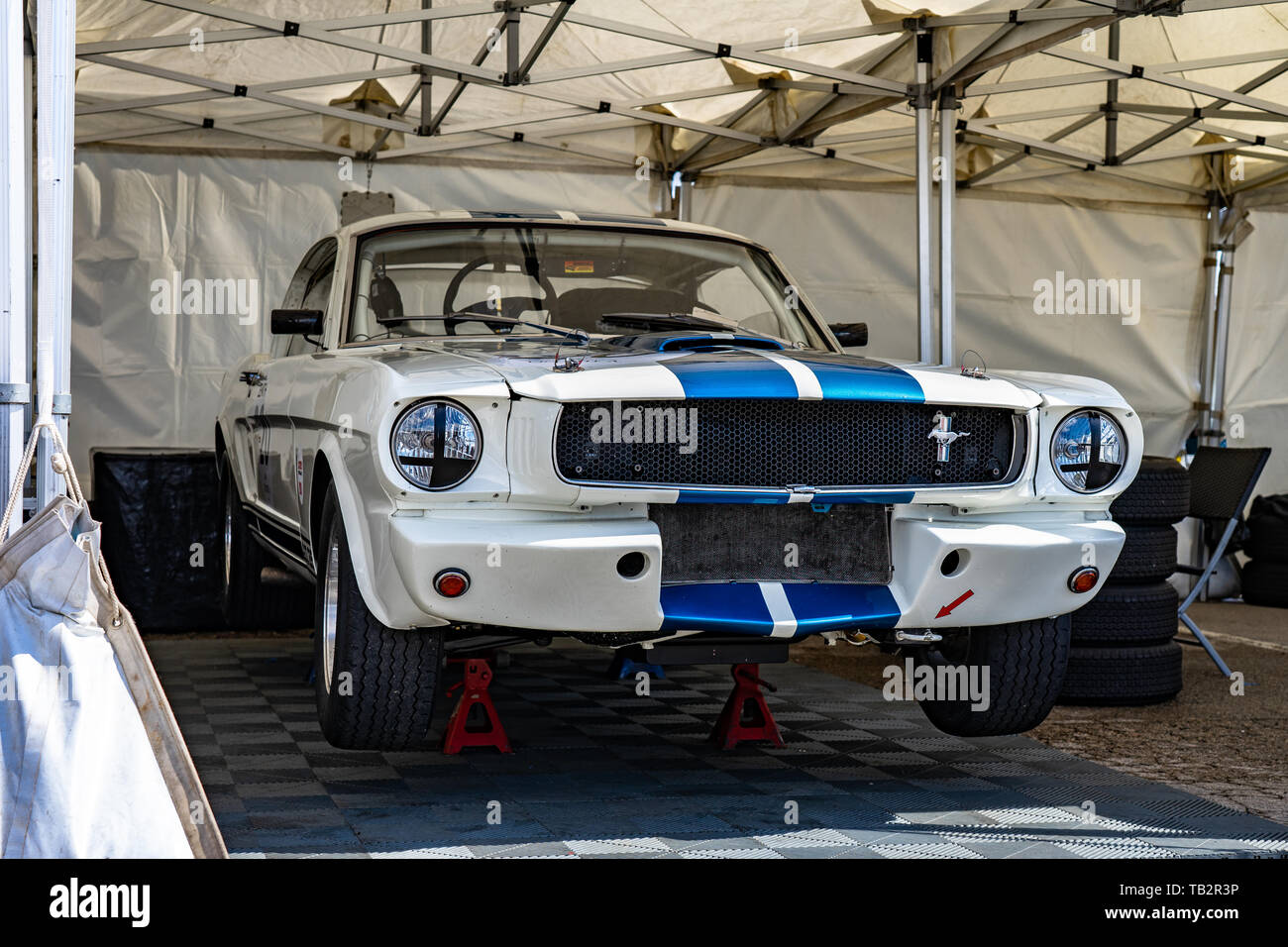 Ford Shelby GT 350 Mustang Cobra a montjuic spirito circuito di Barcellona auto show. Foto Stock