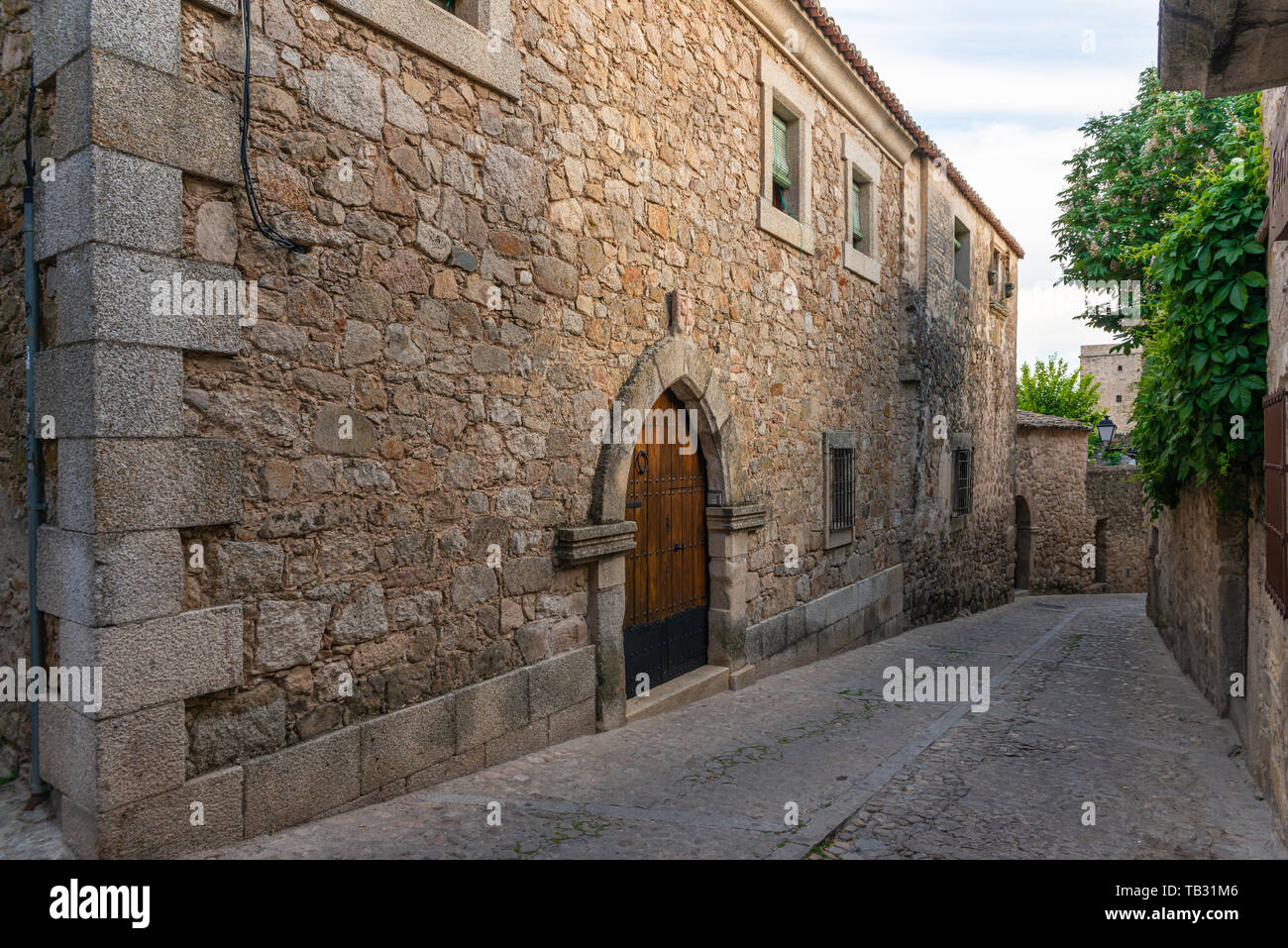 La vecchia strada di Trujillo Caceres Spagna Estremadura Foto Stock
