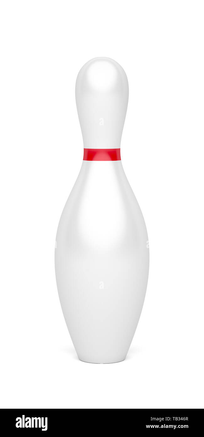Ten-pin bowling pin su sfondo bianco Foto Stock