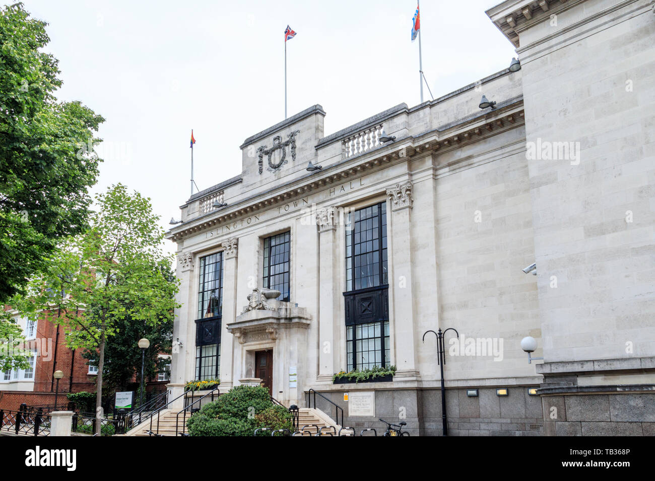 Islington Town Hall, Upper Street, Londra, Regno Unito Foto Stock