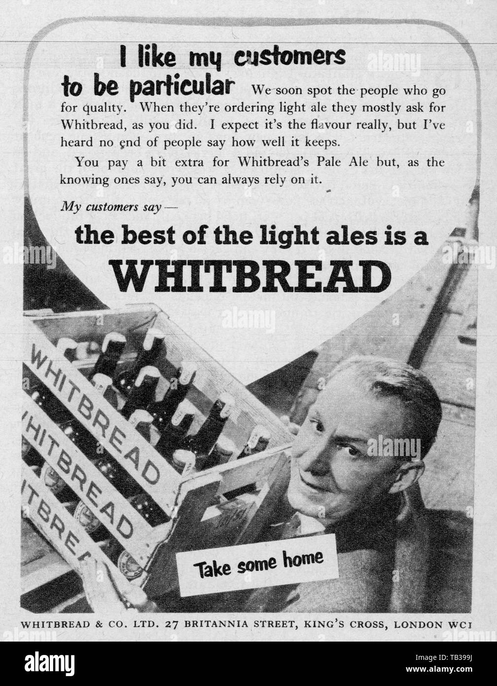 Whitbread luce spot Ale 4 aprile 1953 Foto di Tony Henshaw Foto Stock