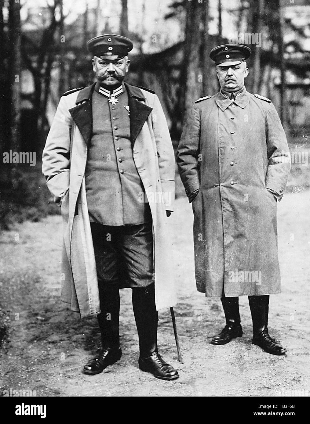 PAUL von Hindenburg (a sinistra) con Erich Ludendorff nel gennaio 1917 Foto Stock