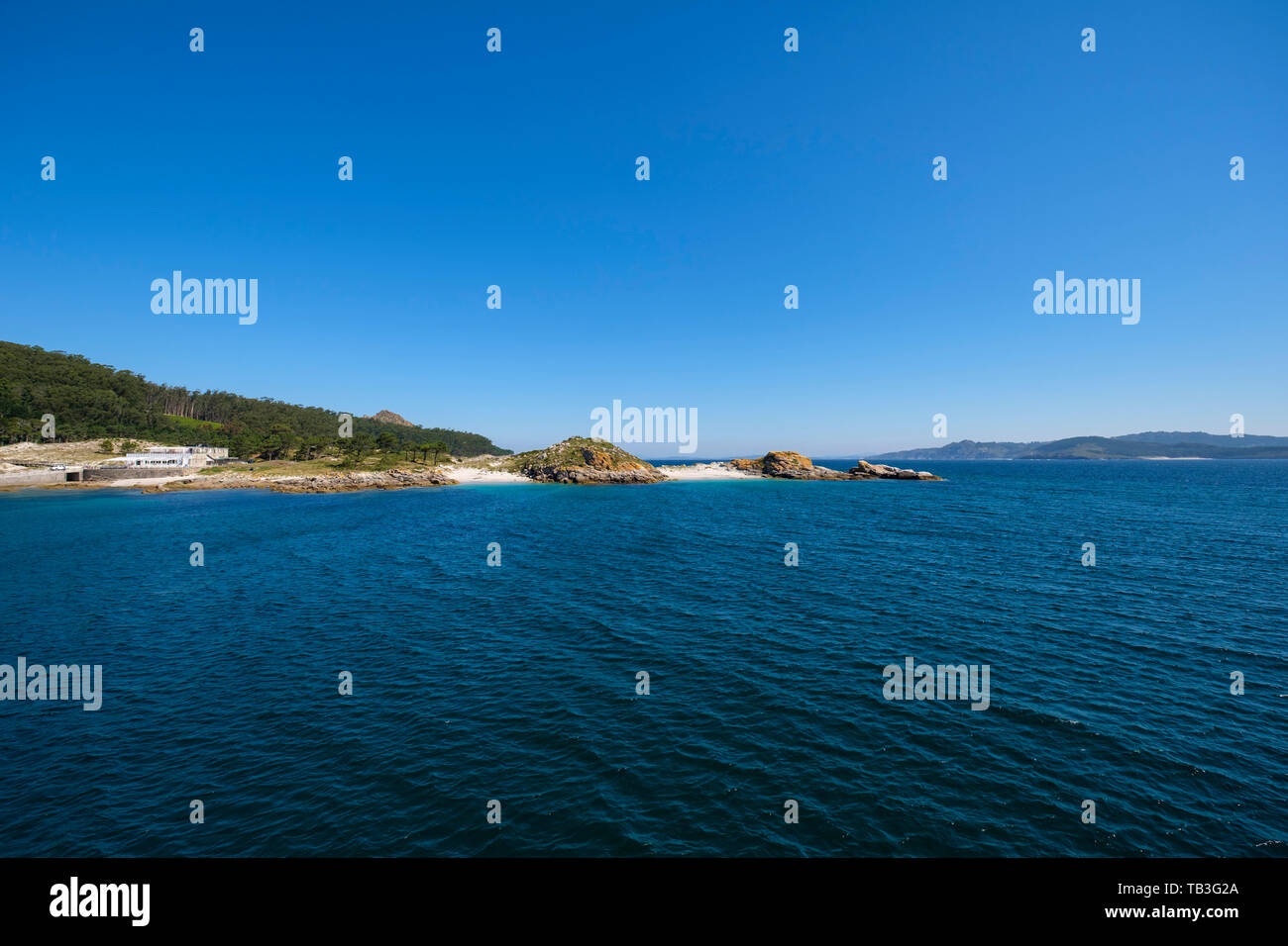 Monteagudo isola, Isole Cíes, Galizia, Spagna, Europa Foto Stock