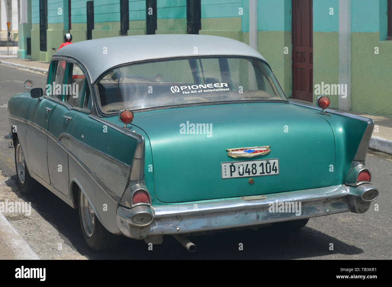 Vintage American cars a Camagüey, Cuba Foto Stock