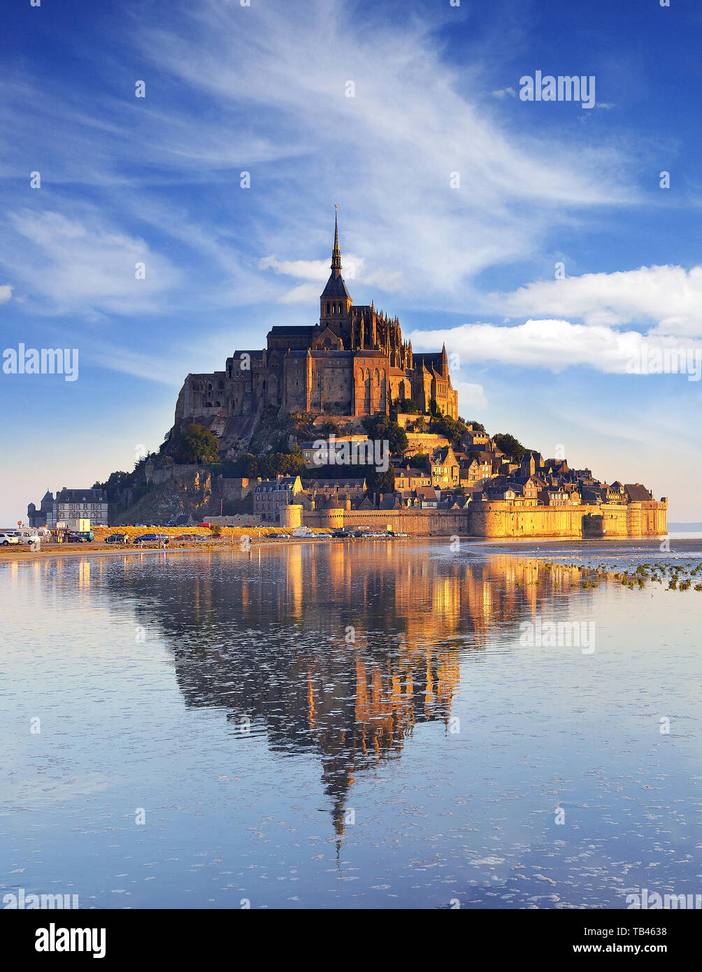 Mont St Michel Alba Francia Foto Stock