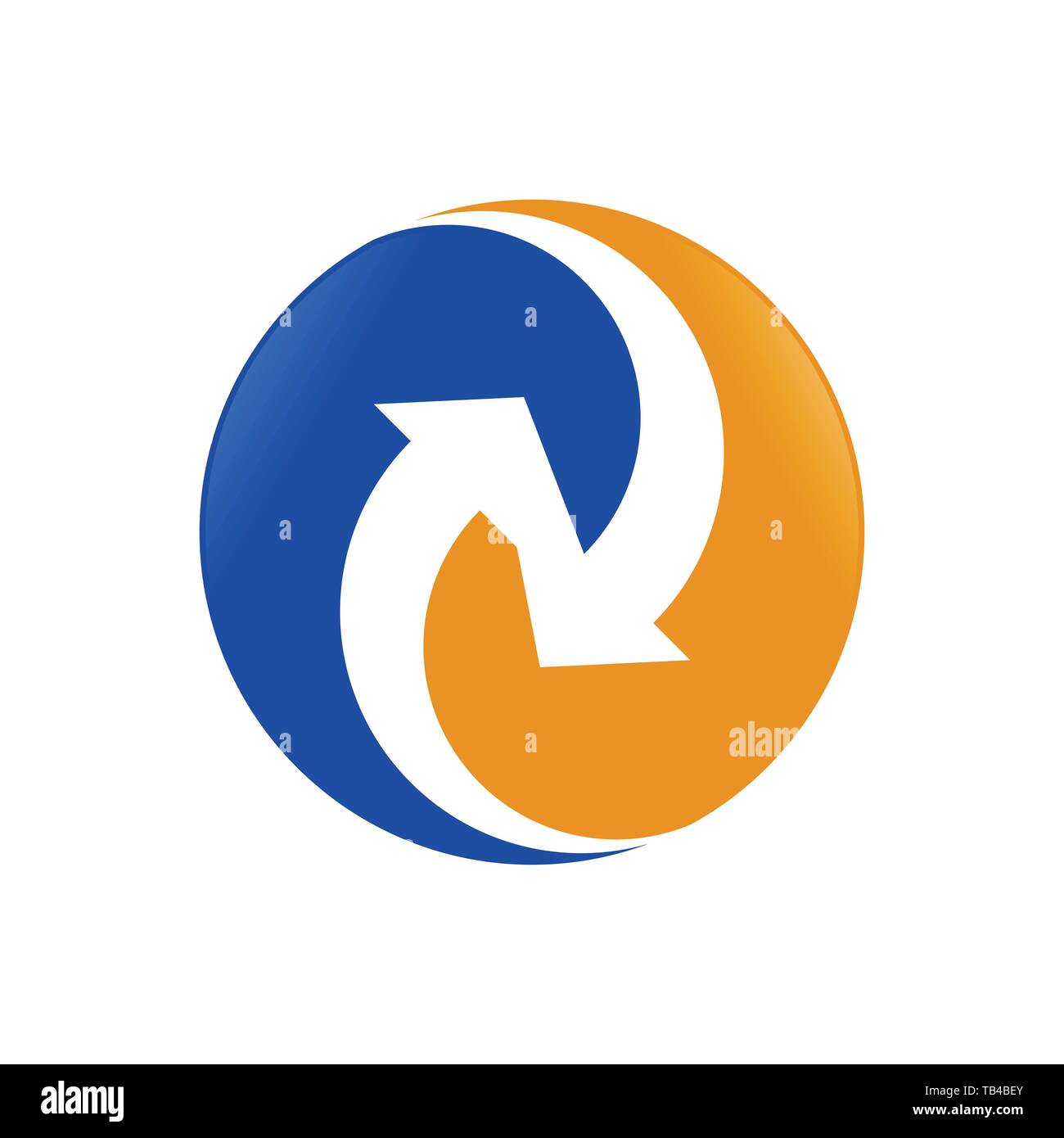 Flusso di scambio di collegamento vettore cerchio simbolo Logo grafico del modello di progettazione Illustrazione Vettoriale
