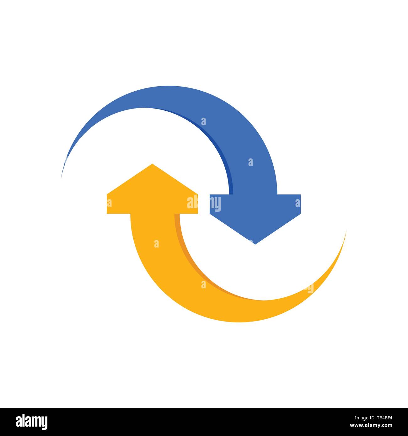 La freccia del flusso connessione Simbolo Simbolo vettore Logo grafico del modello di progettazione Illustrazione Vettoriale