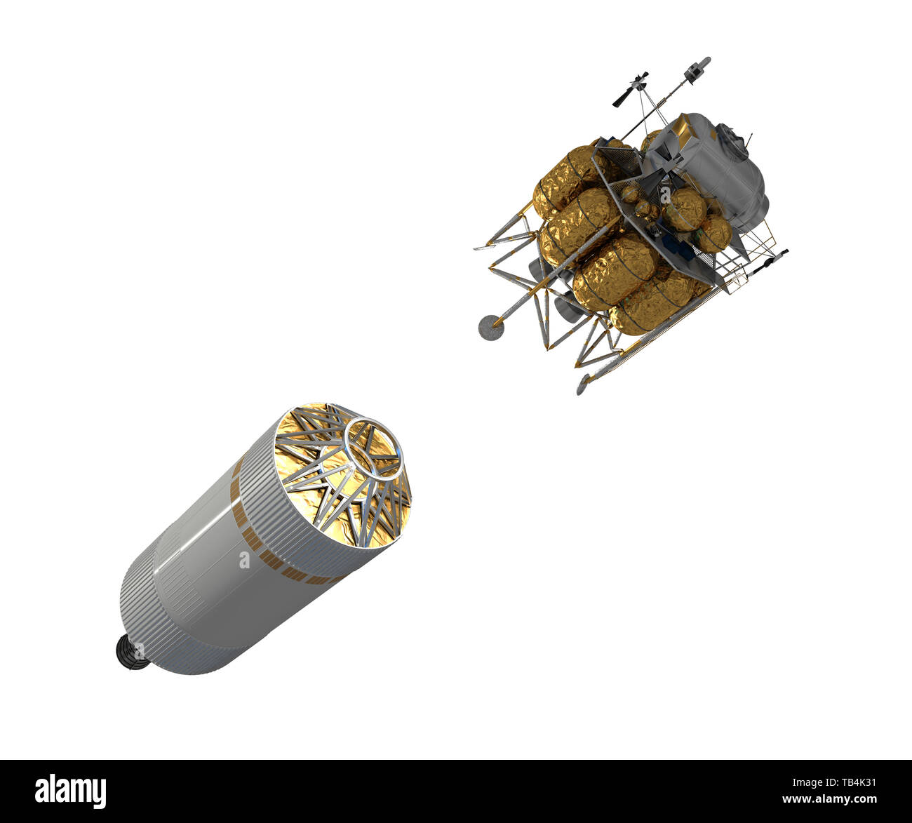 Equipaggio di esplorazione di lancio del veicolo isolato su sfondo bianco. 3D'illustrazione. Foto Stock