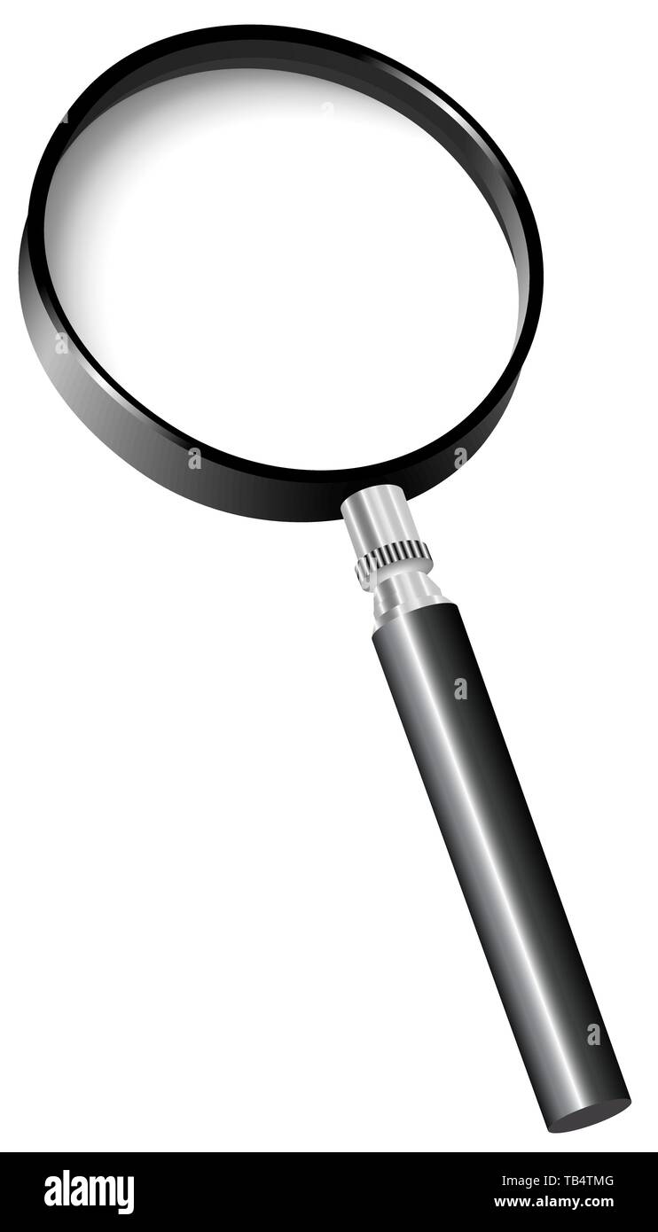 Illustrazione Vettoriale di magnifier isolato su bianco Illustrazione Vettoriale