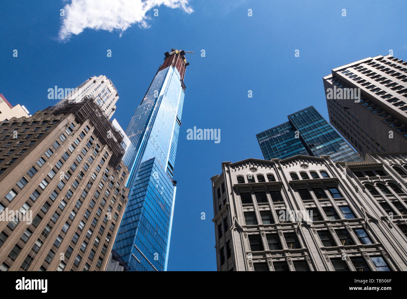 Central Park Tower Supertall condominio in costruzione su W 57th Street, New York, Stati Uniti d'America Foto Stock