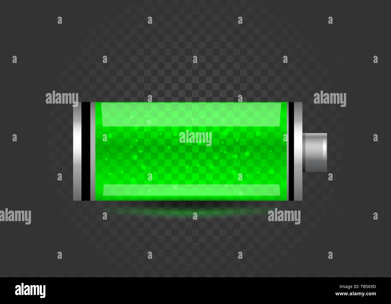 Caricate completamente l'icona della batteria Illustrazione Vettoriale