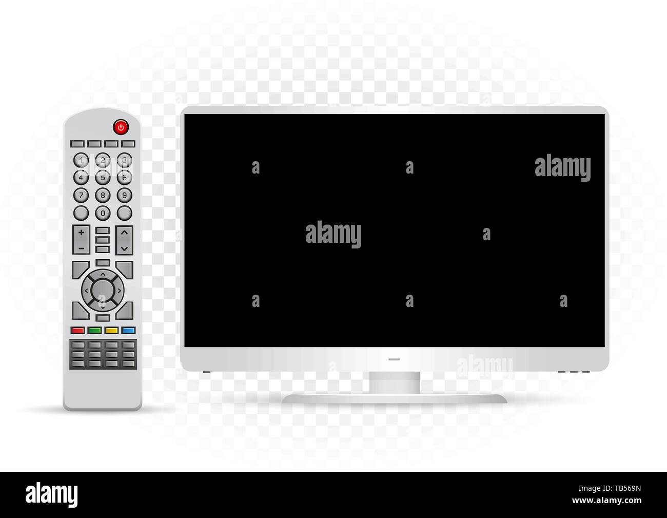 White TV con telecomando Illustrazione Vettoriale