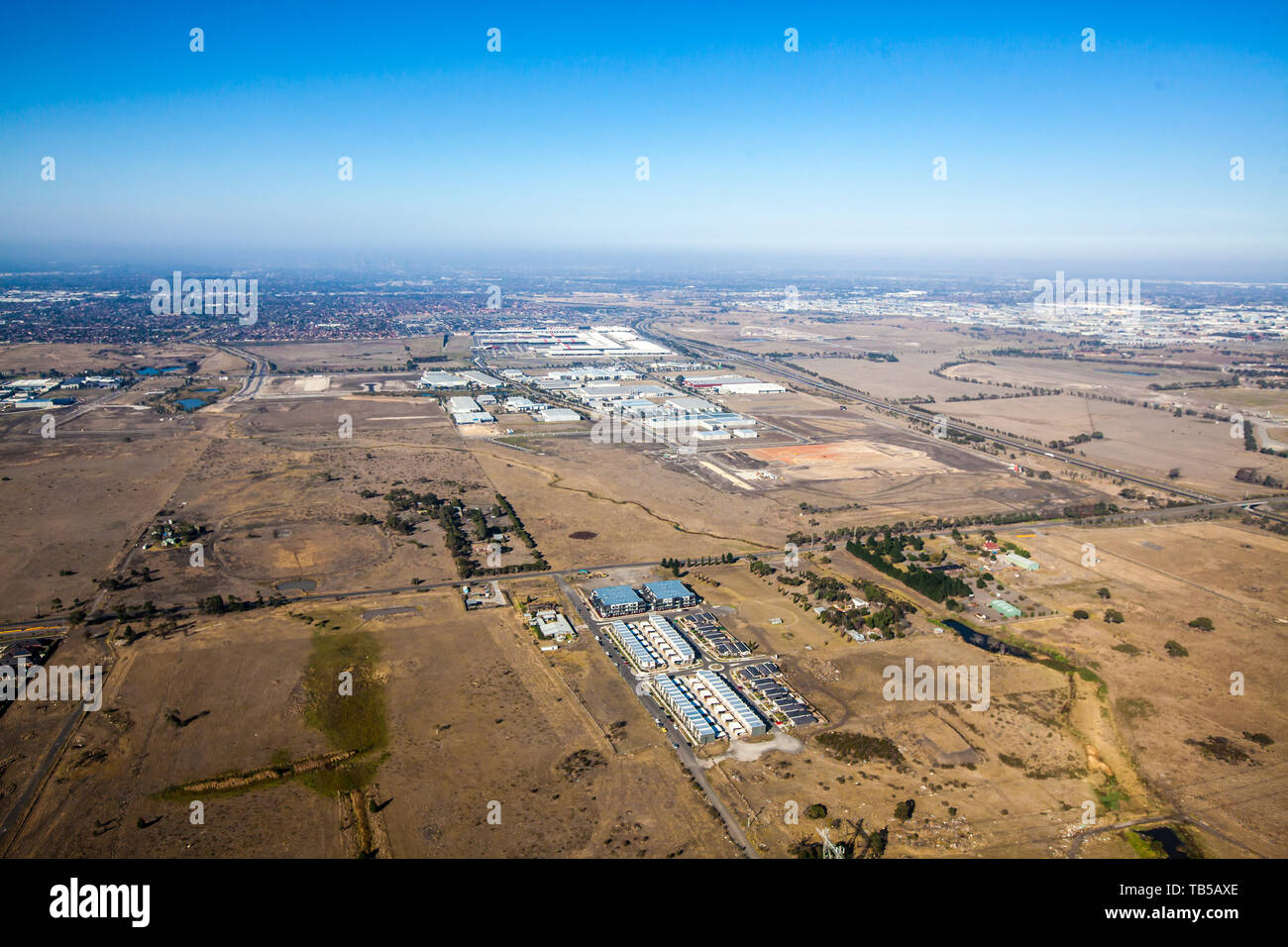 Epping Victoria guardando al CBD di Melbourne. Foto Stock