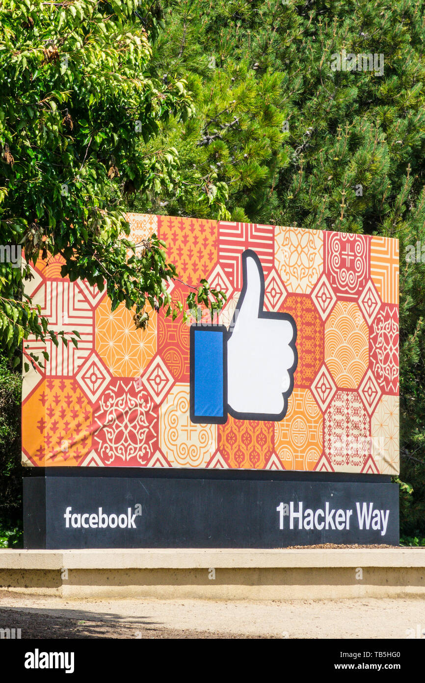 La sede centrale di Facebook a Menlo Park California Silicon Valley  California USA Foto stock - Alamy