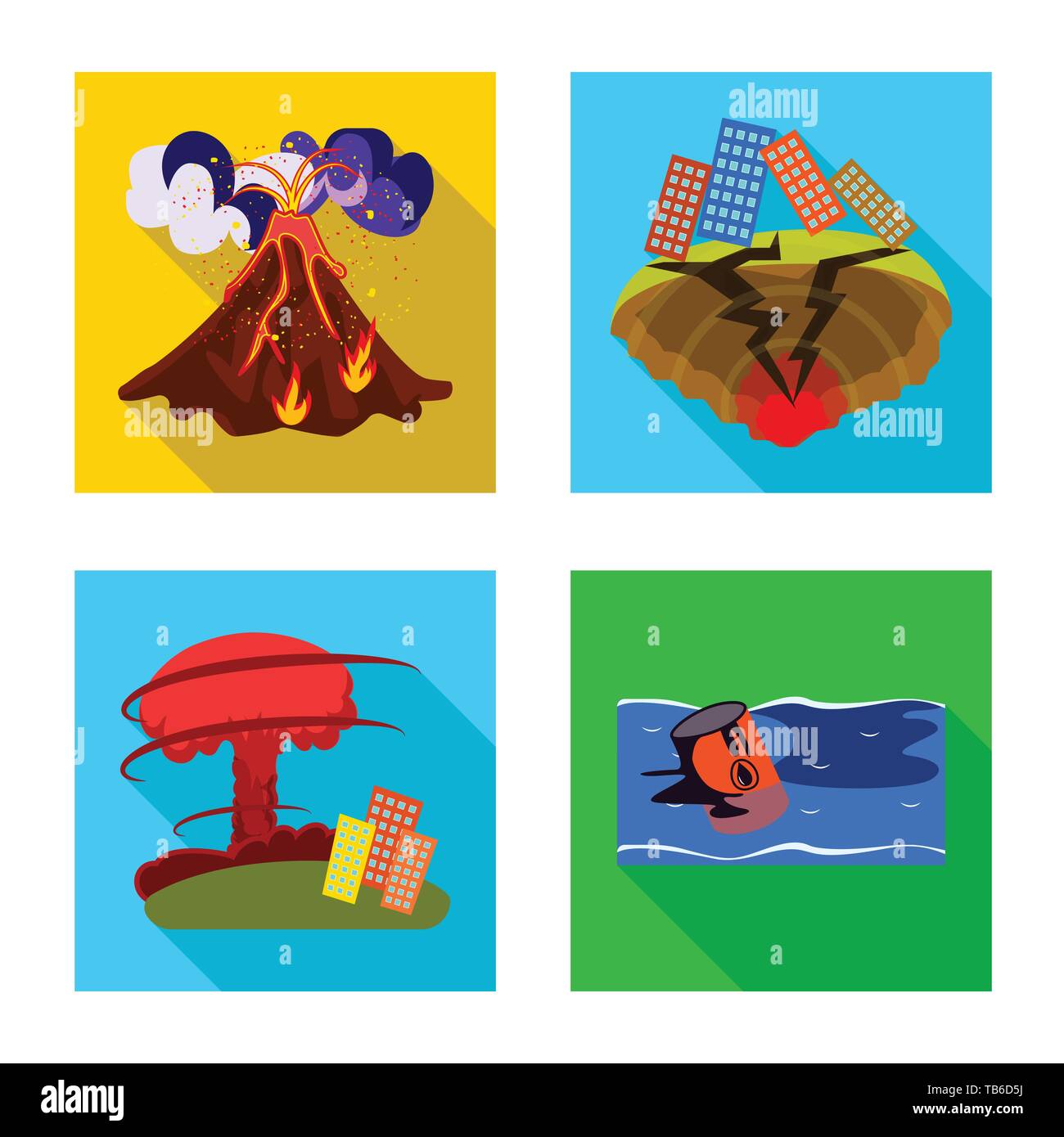 Illustrazione Vettoriale di crollo e simbolo dell'ambiente. Raccolta di crollo e angoscia icona vettore per il magazzino. Illustrazione Vettoriale