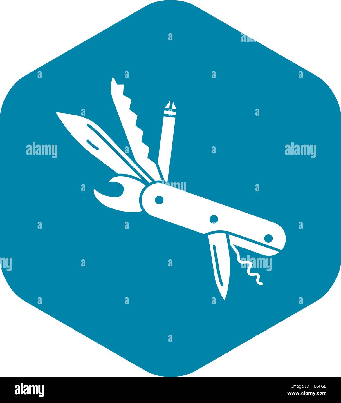 Camp icona coltello, stile semplice Illustrazione Vettoriale