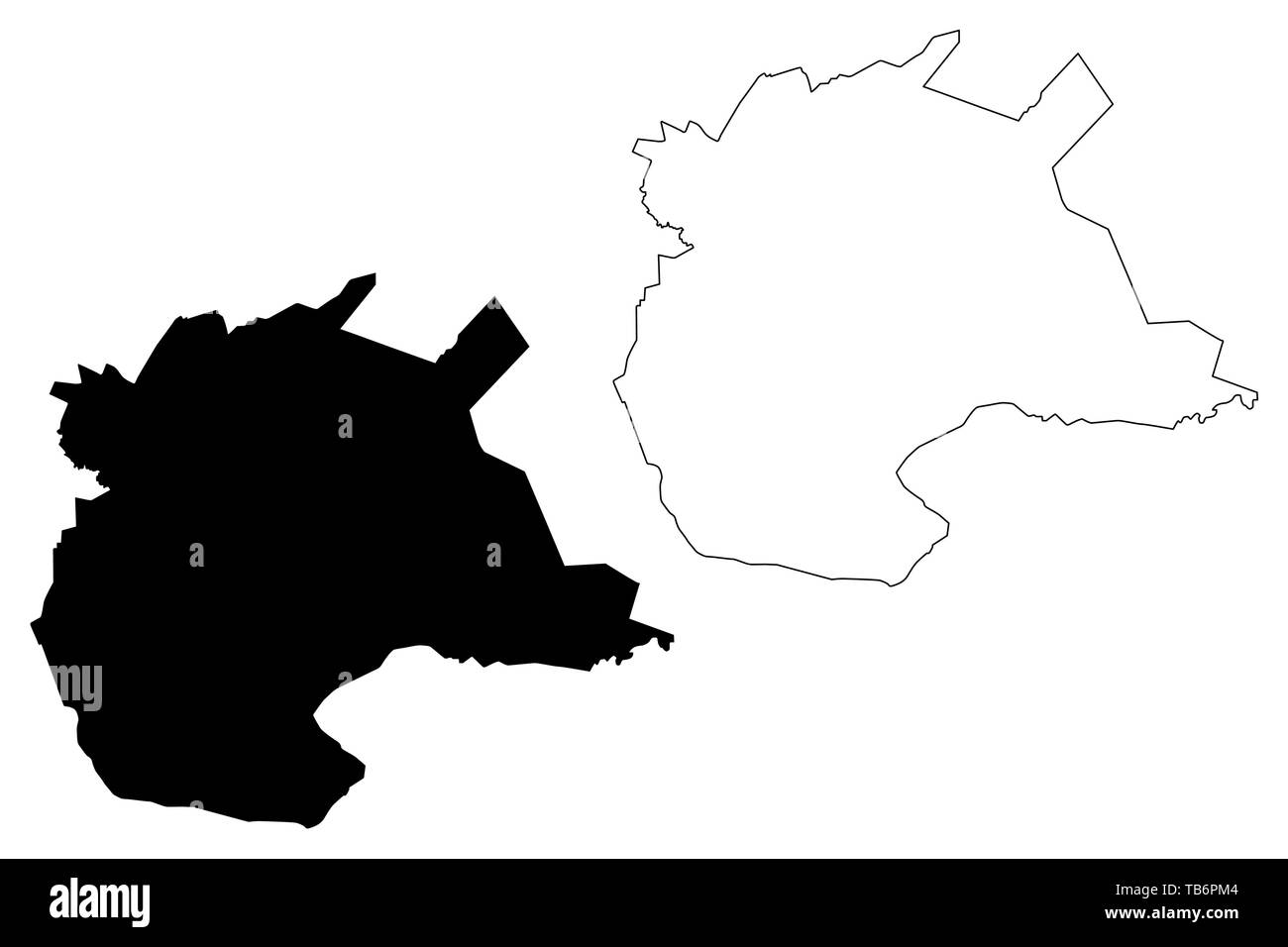 Nur-Sultan città capitale (Repubblica di Kazakistan, regioni del Kazakistan) mappa illustrazione vettoriale, scribble schizzo Nursultan (Astana) mappa Illustrazione Vettoriale